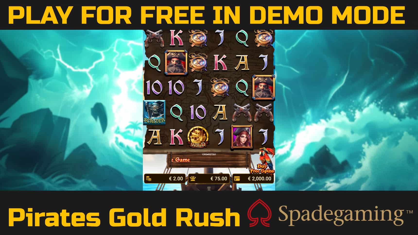 Pirates Gold Rush slot game by Spadegaming. Play for free in demo mode.
