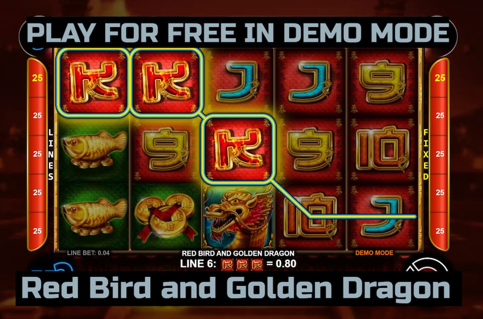 Red Bird and Golden Dragon slot game by CT Interactive. Play for free in demo mode.