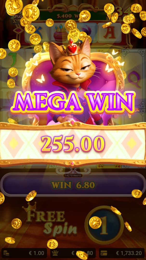 Mega Win Screen - Royal Paws Maxways slot game