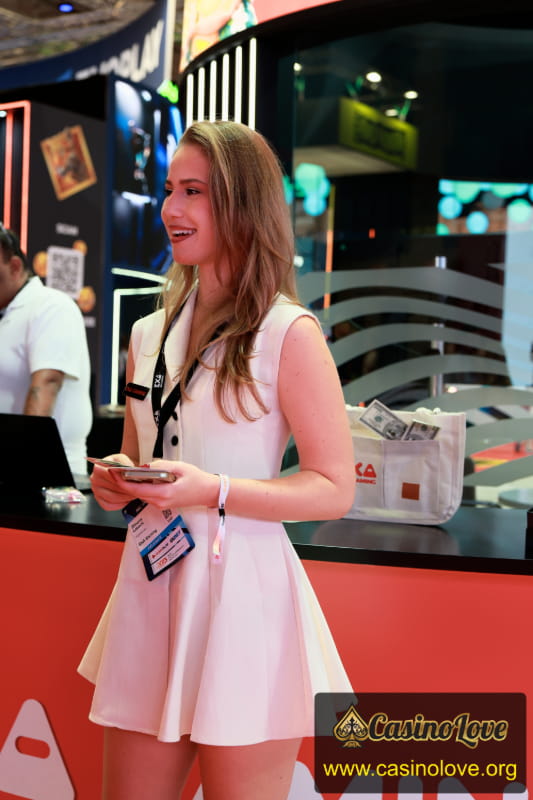Simona Lakovic Hostess at ExaGaming at SBC Summit 2026 Lisbon
