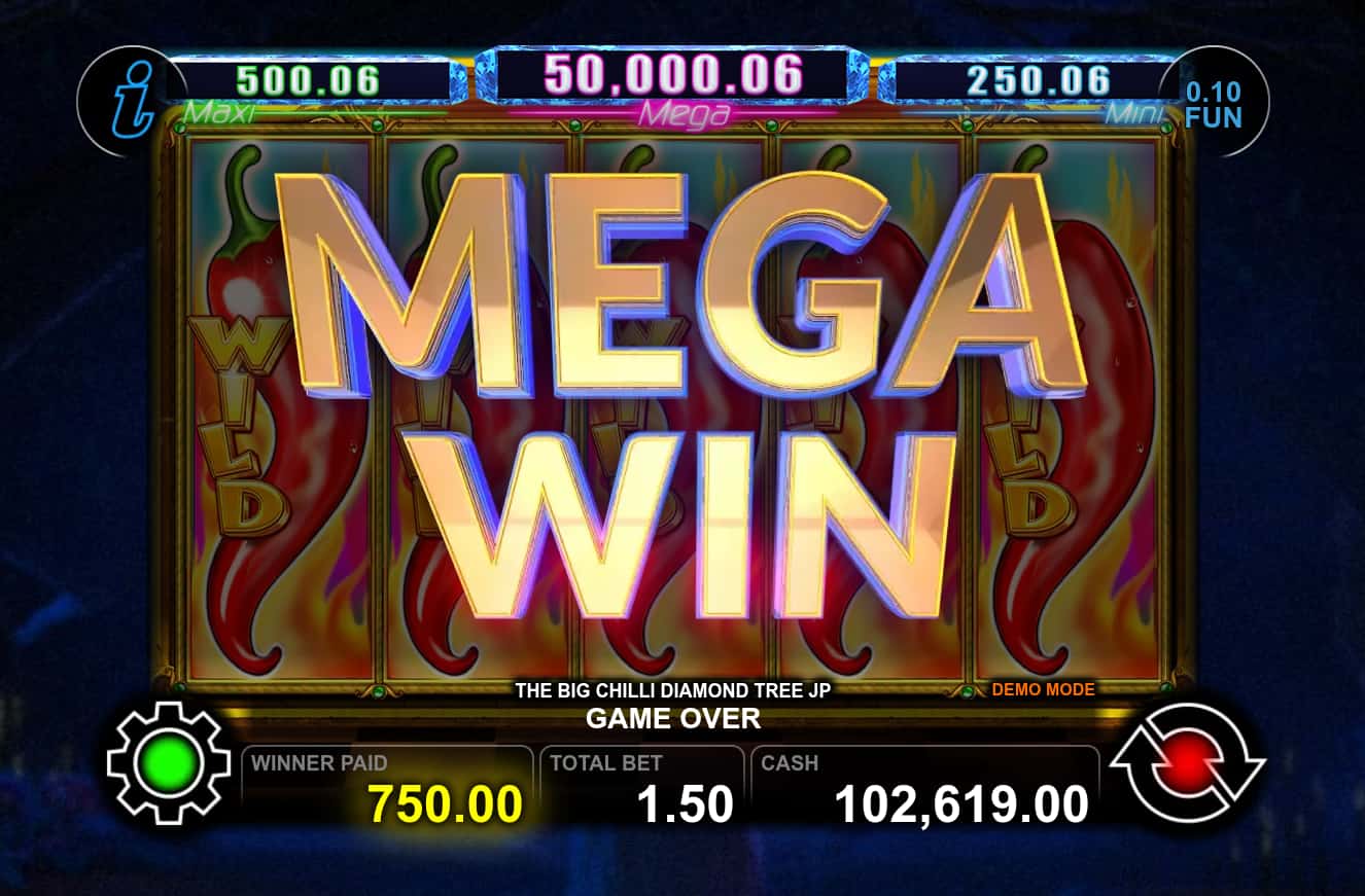 Mega Win Screen - The Big Chilli Diamond Tree Jackpot slot game
