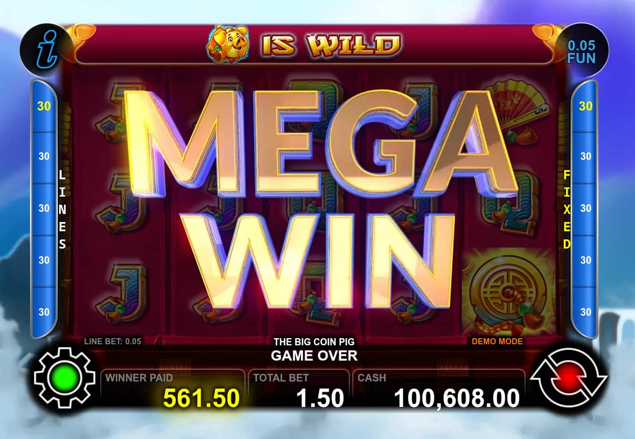 Mega Win Screen - The Big Coin Pig slot game