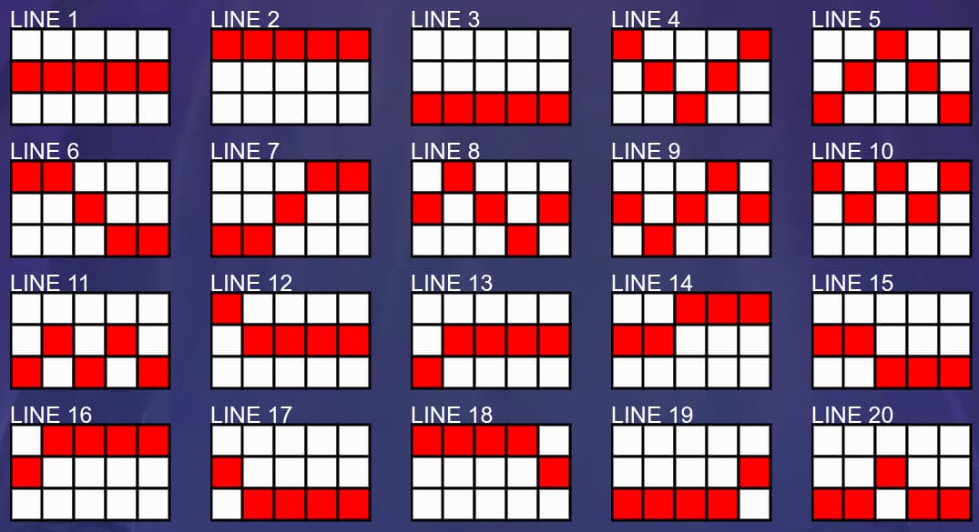 Paylines of The Shining Globe Deluxe slot game