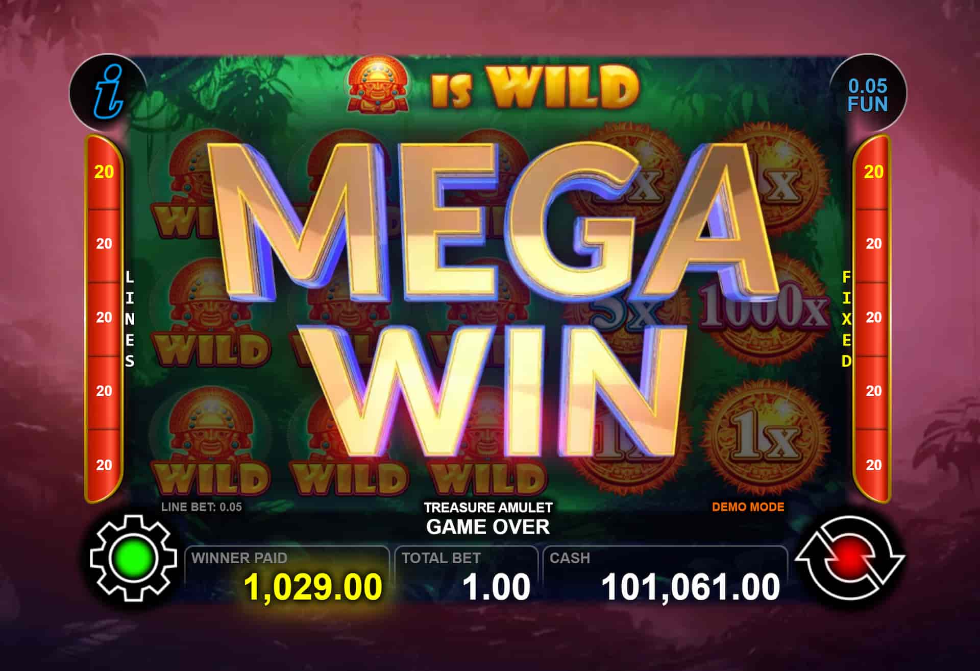 Mega Win Screen - Treasure Amulet slot game