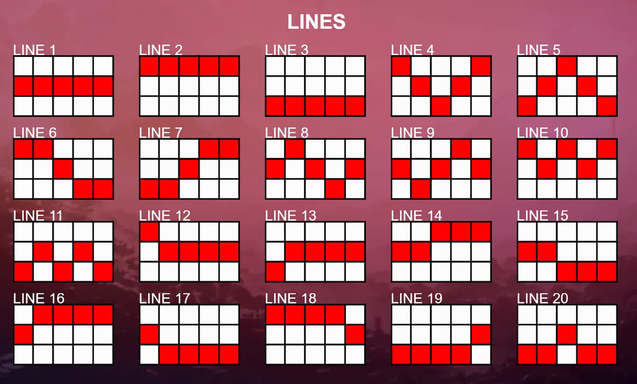 Paylines of the Treasure Amulet slot game