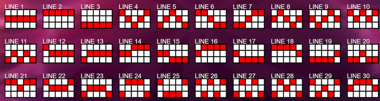 Paylines of the Win Storm Deluxe slot game