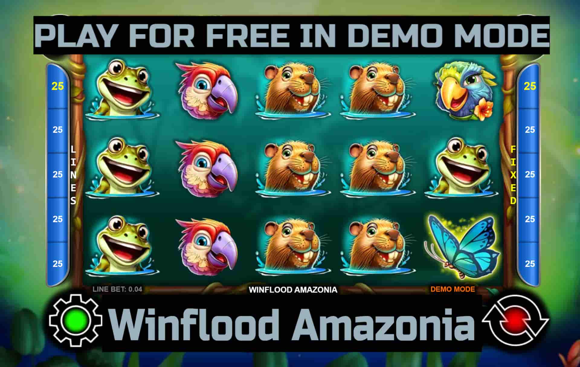 Winflood Amazonia slot game by CT Interactive. Play for free in demo mode.