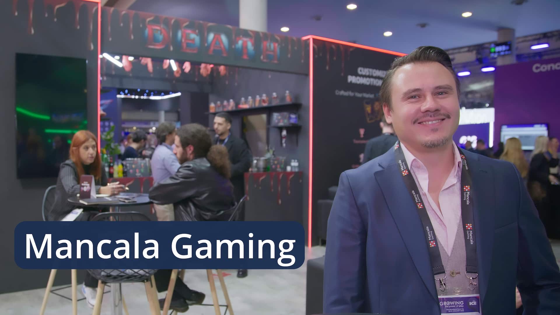 Mancala Gaming video interview at ICE Barcelona 2026.