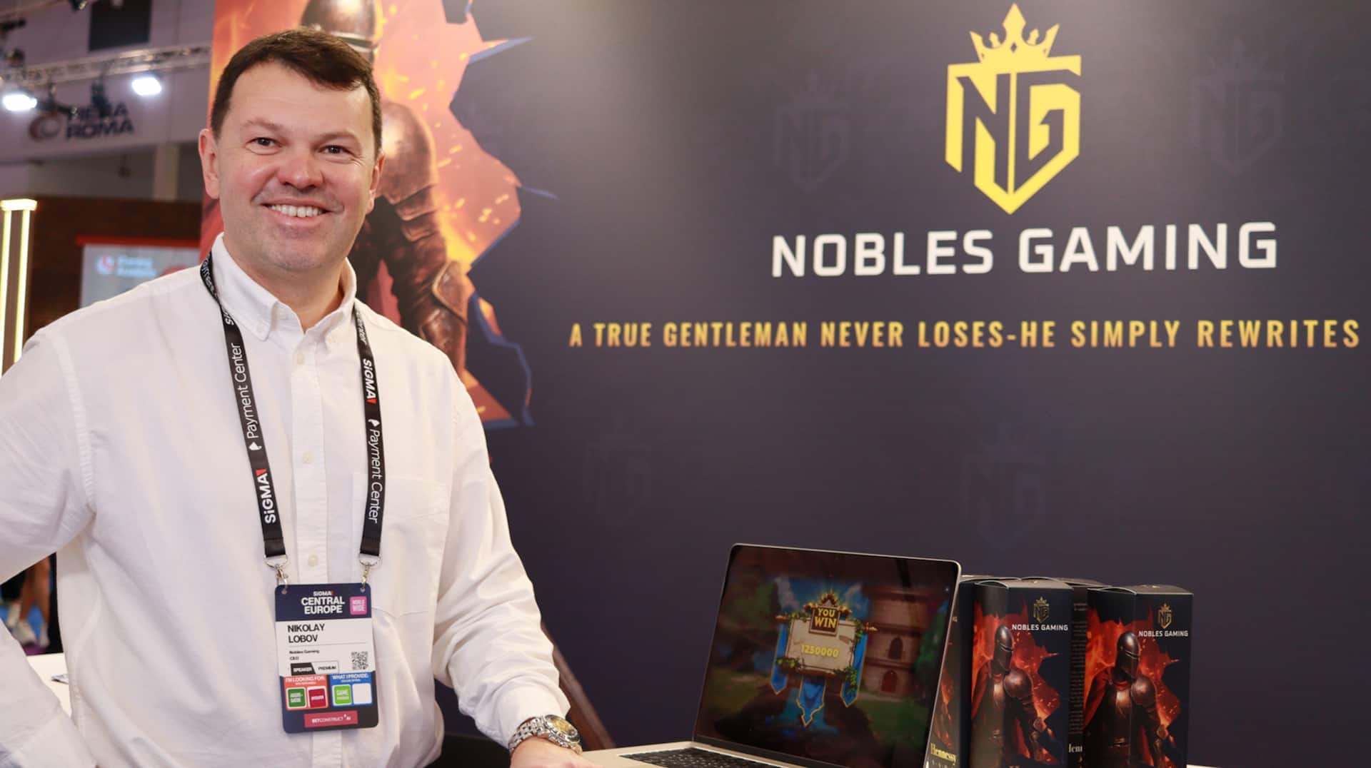 Nobles Gaming video interview at SiGMA Europe 2025 Rome.