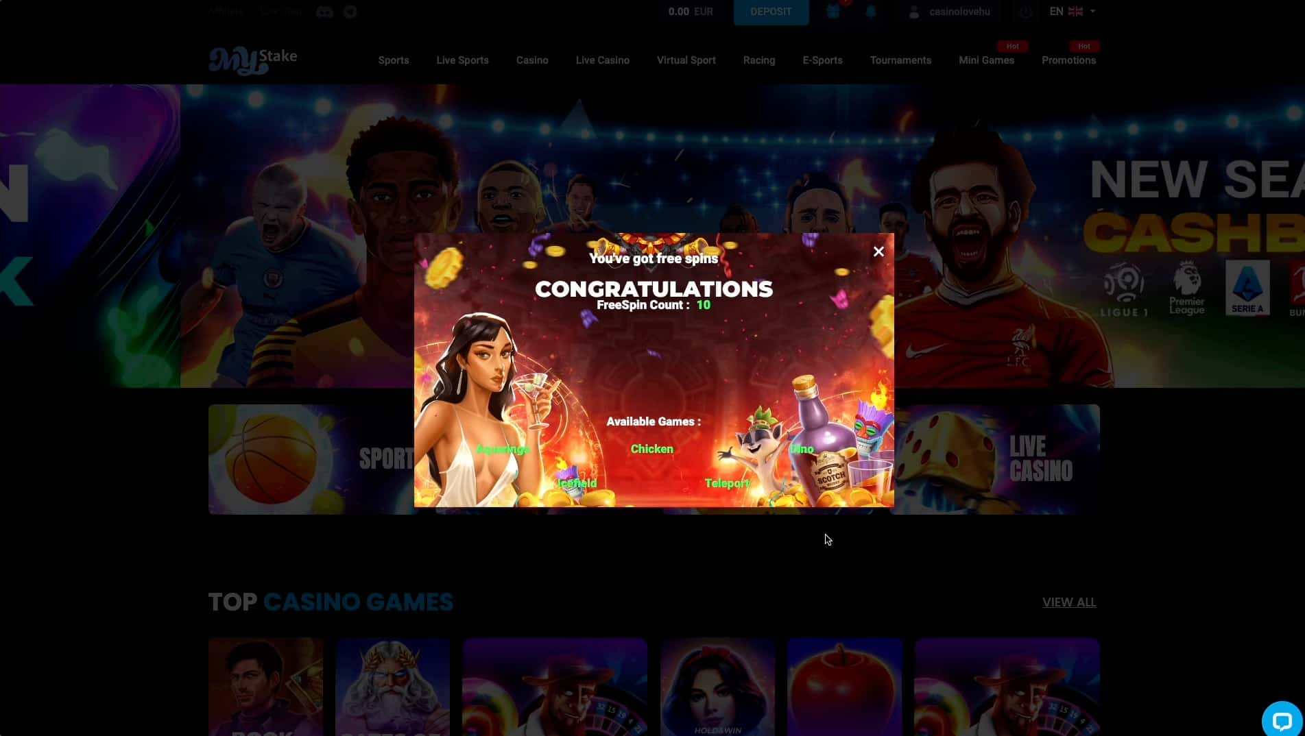 Select one of the five mini games for the 10 free spins