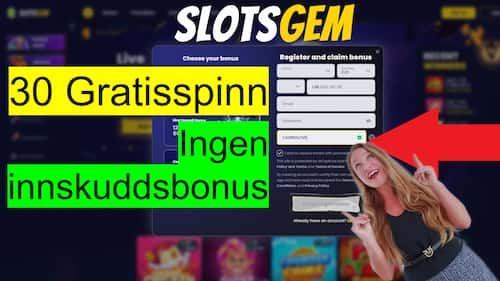Slotsgem Casino 30 free spins no deposit bonus with promo code