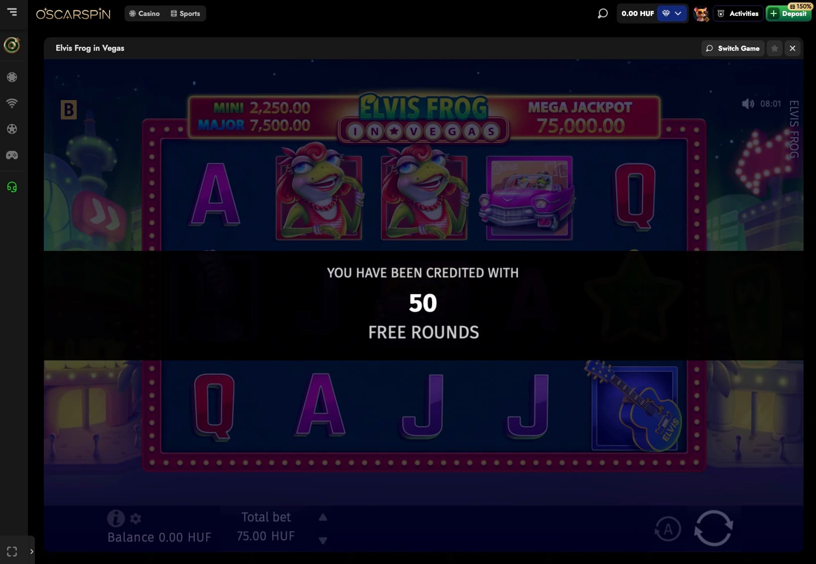 The bonus is awarded in the game.