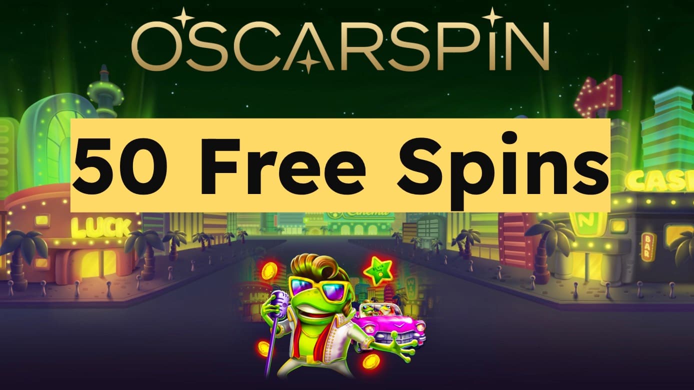 Oscarspin Casino promo code for 50 free spins no deposit bonus
