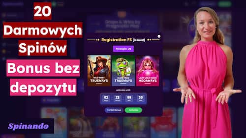 Spinando Casino 20 darmowych spinów bez depozytu bonus na automatach BGaming