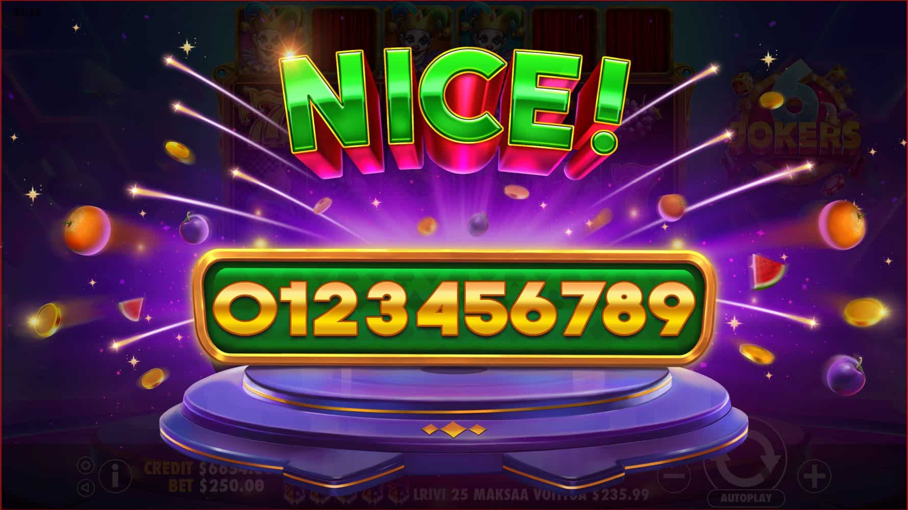 Nice Win Screen - 6 Jokers slot game