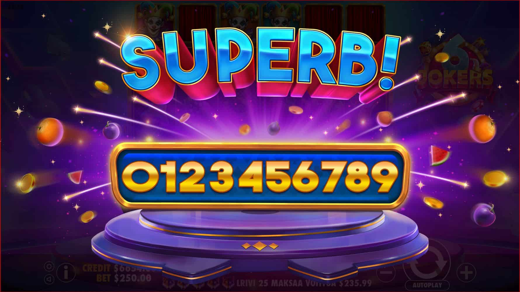 Superb Win Screen - 6 Jokers slot game