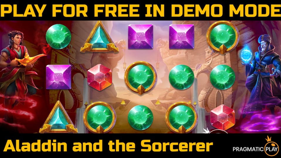 Aladdin and the Sorcerer slot game by Pragmatic Play. Play for free in demo mode.