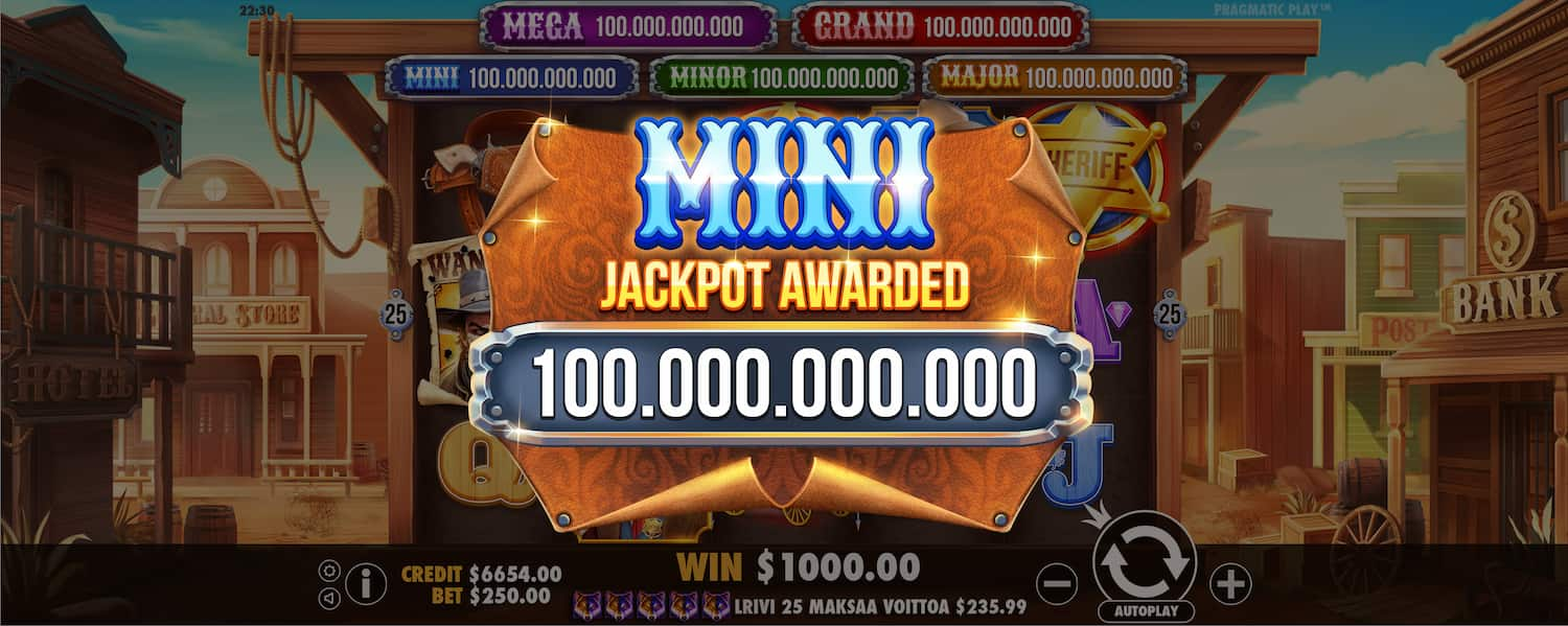 Mini Jackpot Win Screen - Badge Blitz slot game