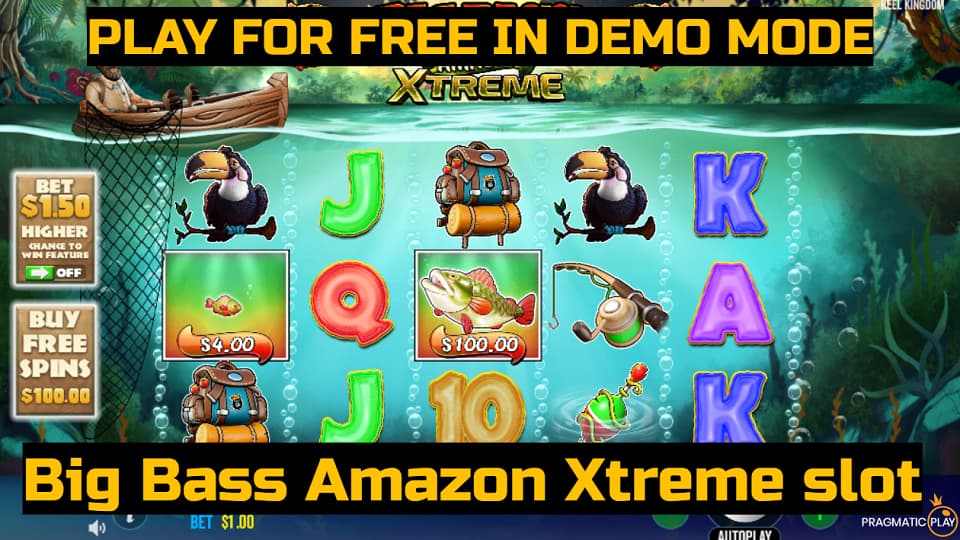 Big Bass Amazon Xtreme slot game by Pragmatic Play. Play for free in demo mode.