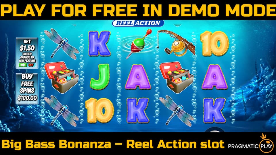 Big Bass Bonanza – Reel Action slot game by Pragmatic Play. Play for free in demo mode.