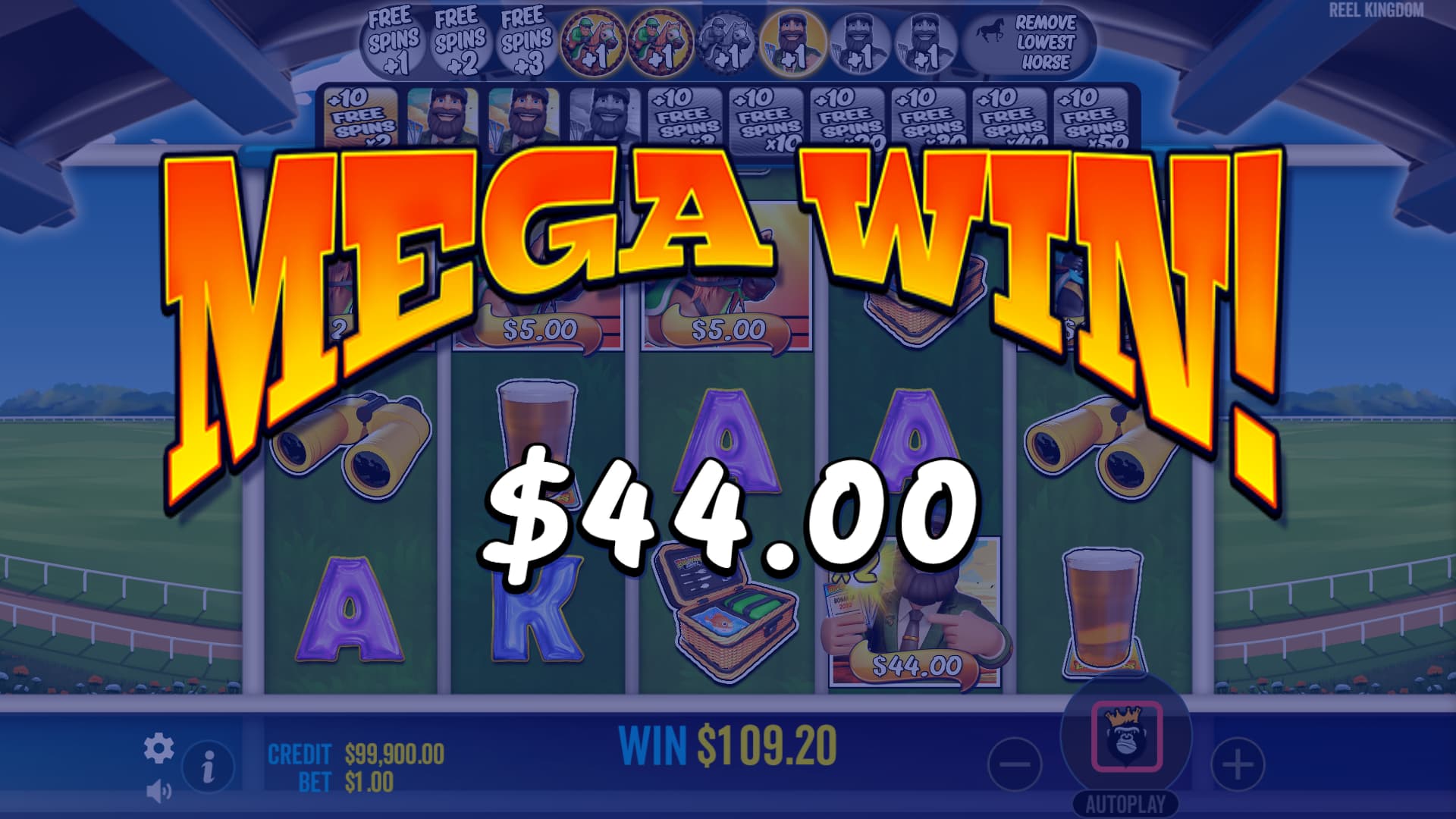 Mega Win Screen - Big Bass Day at the Races slot game