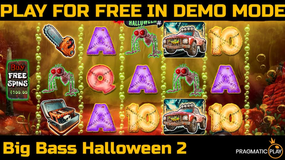 Big Bass Halloween 2 slot game by Pragmatic Play. Play for free in demo mode.