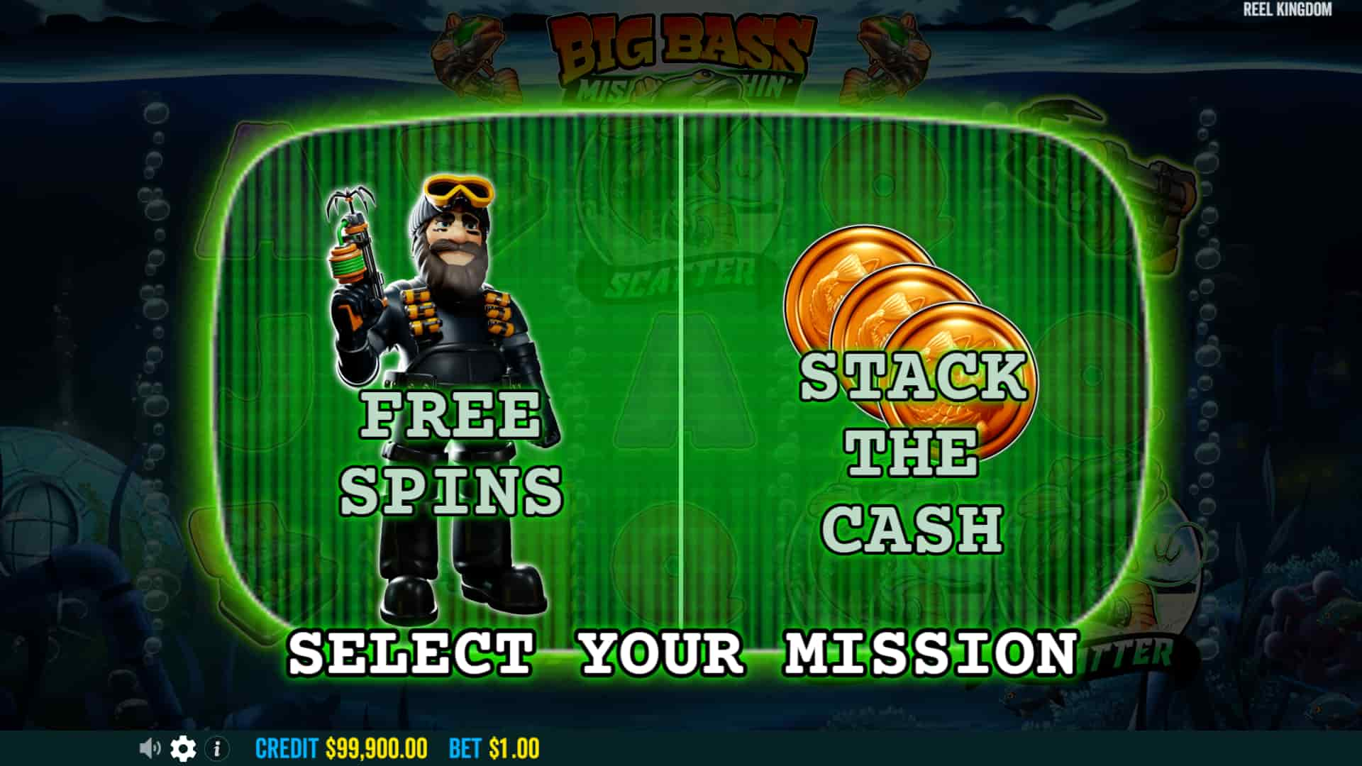 Bonus Game Select Screen - Big Bass Mission Fishin slot game