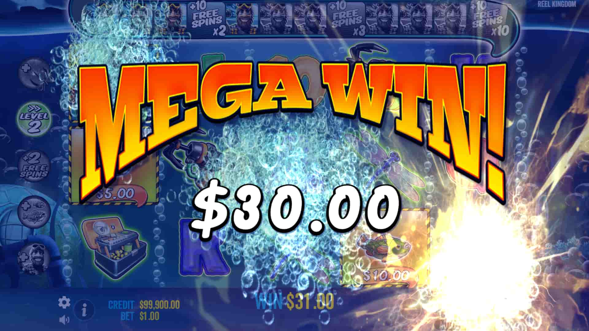 Mega Win Screen - Big Bass Mission Fishin slot game