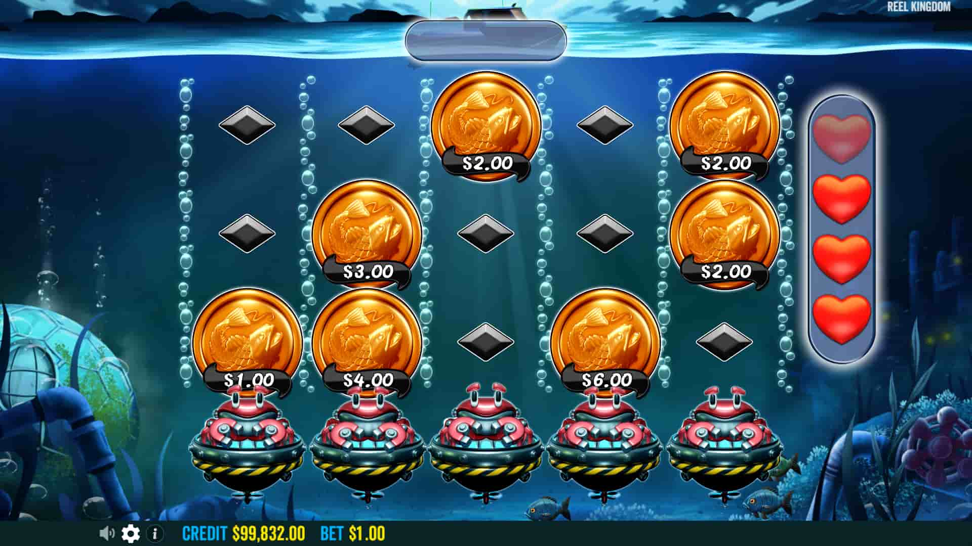 Stack the cash bonus game, fill a column to win - Big Bass Mission Fishin slot game