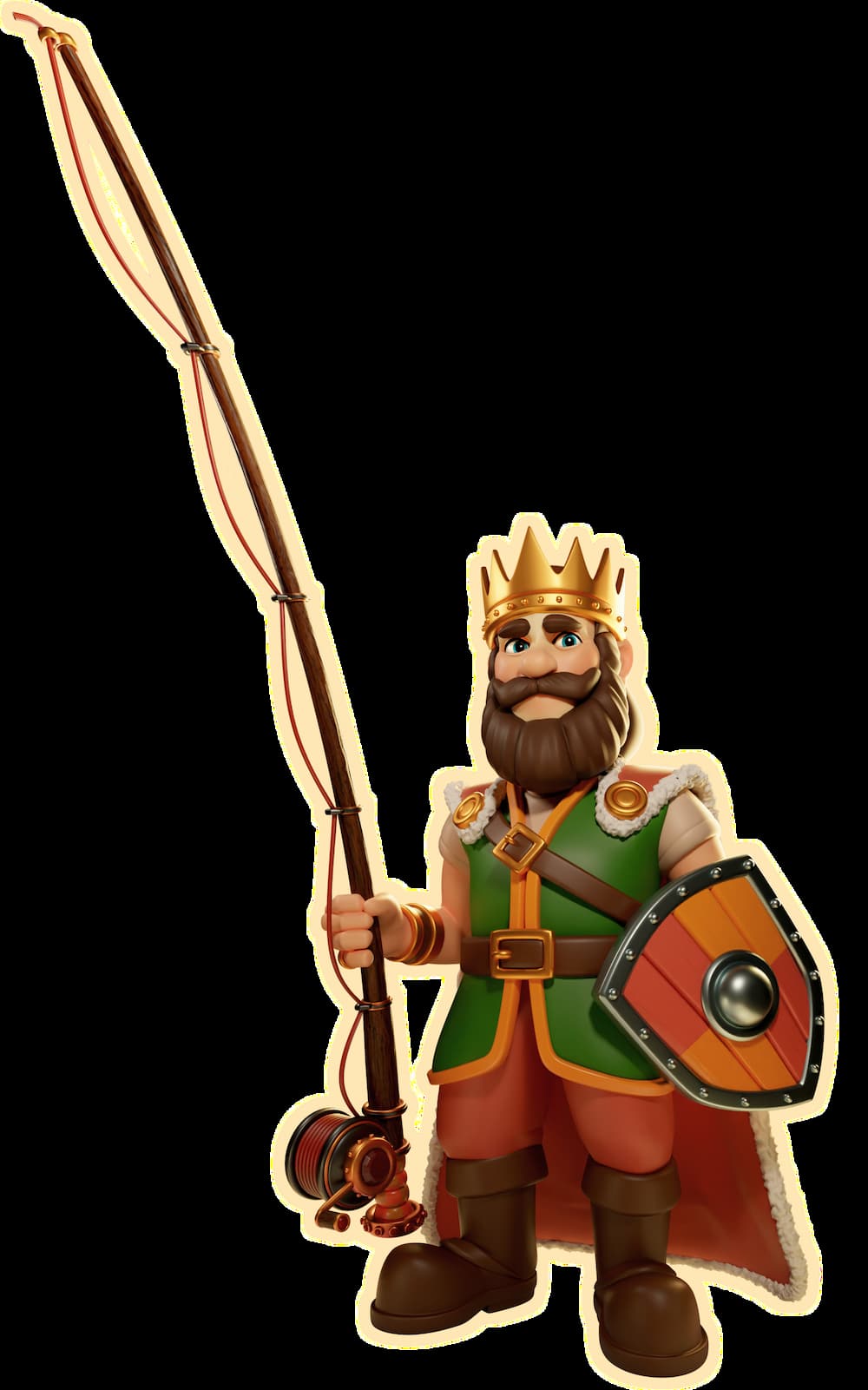 King Fisherman, main character of the Big Bass Secrets of The Golden Lake slot game