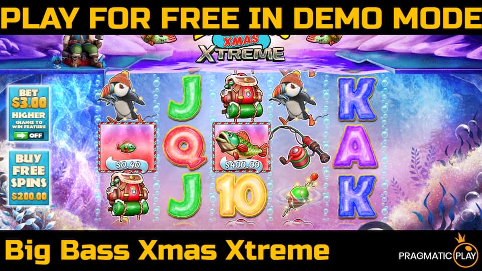 Big Bass Xmas Xtreme slot game by Pragmatic Play. Play for free in demo mode.