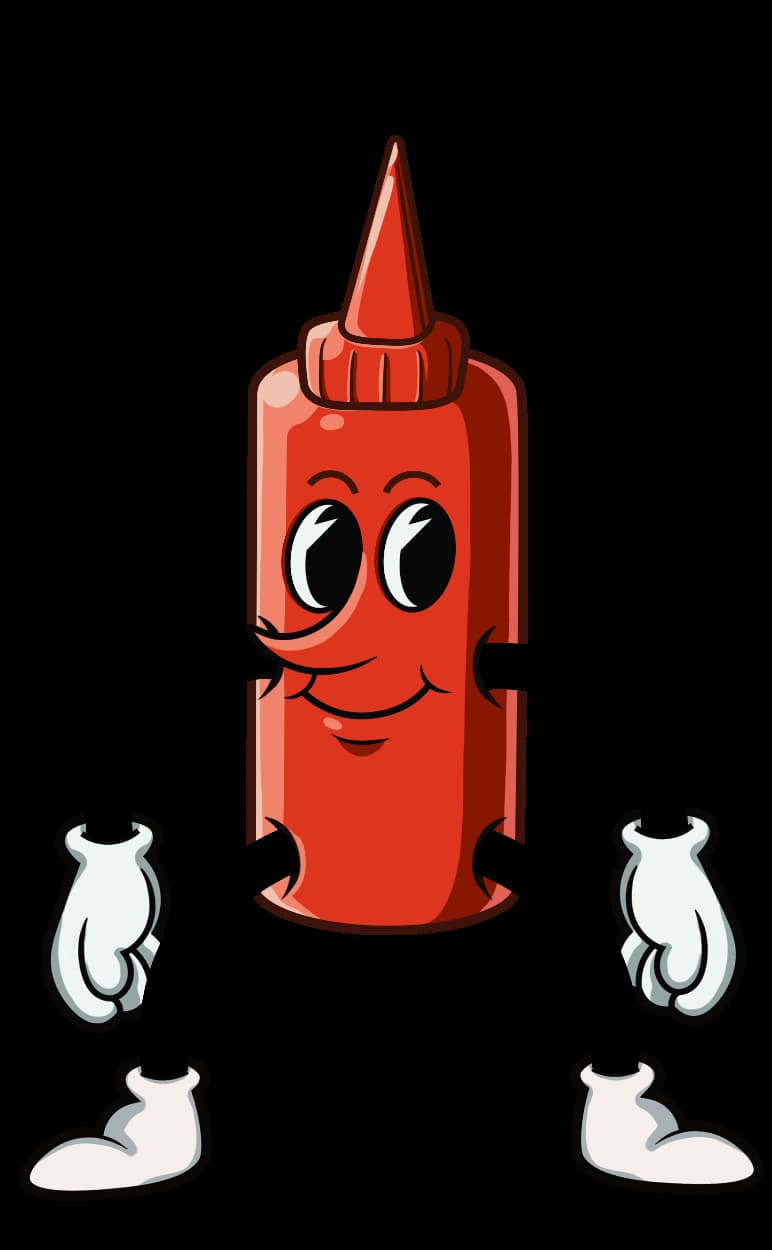 Ketchup bottle one of the main charceters of Big Burger Load it up with Xtra cheese slot game