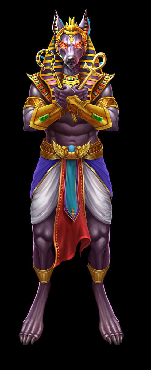 Anubis, the other main character of John Hunter and the Book of the Fallen slot game