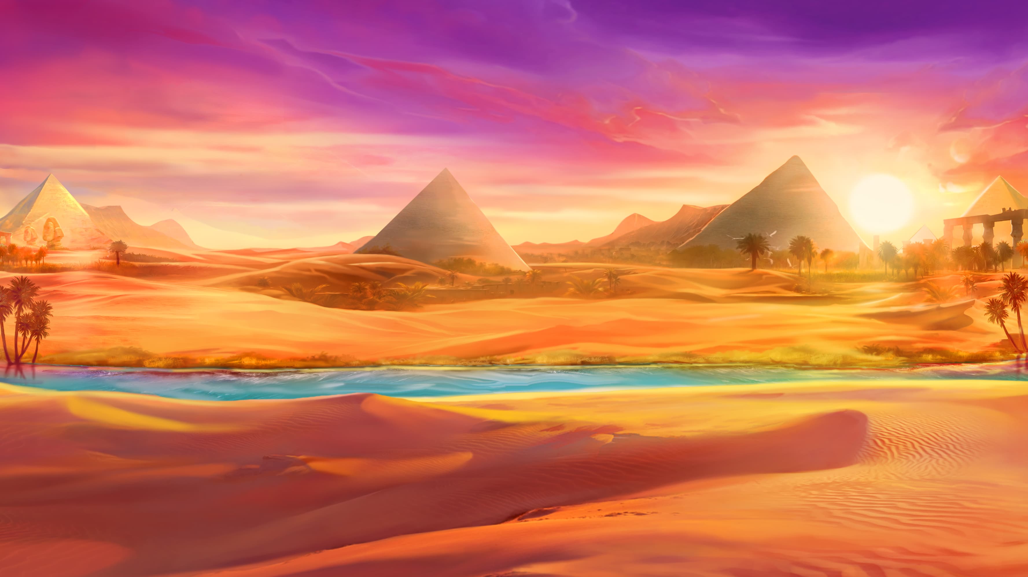 The desert. - John Hunter and the Book of Tut slot game