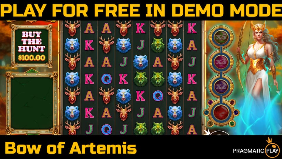 Bow of Artemis slot game by Pragmatic Play. Play for free in demo mode.