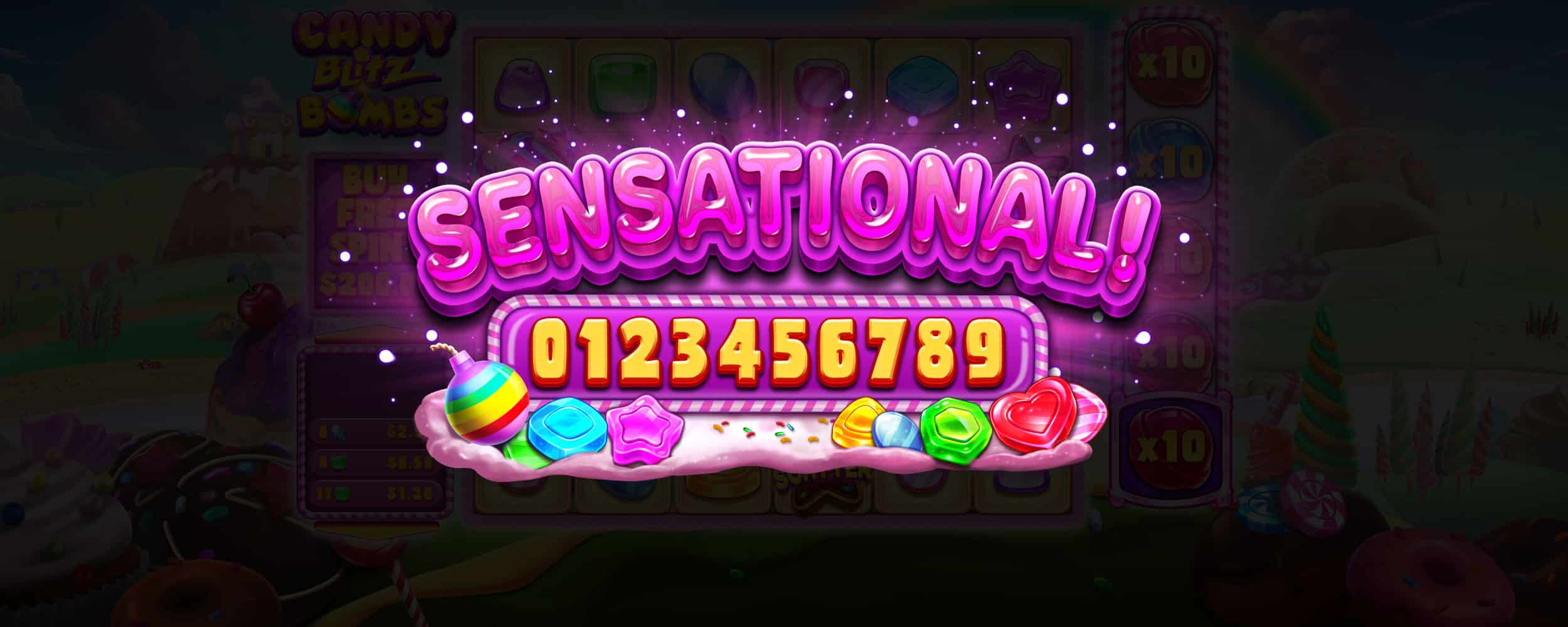 Sensational Win Screen - Candy Blitz Bombs slot game