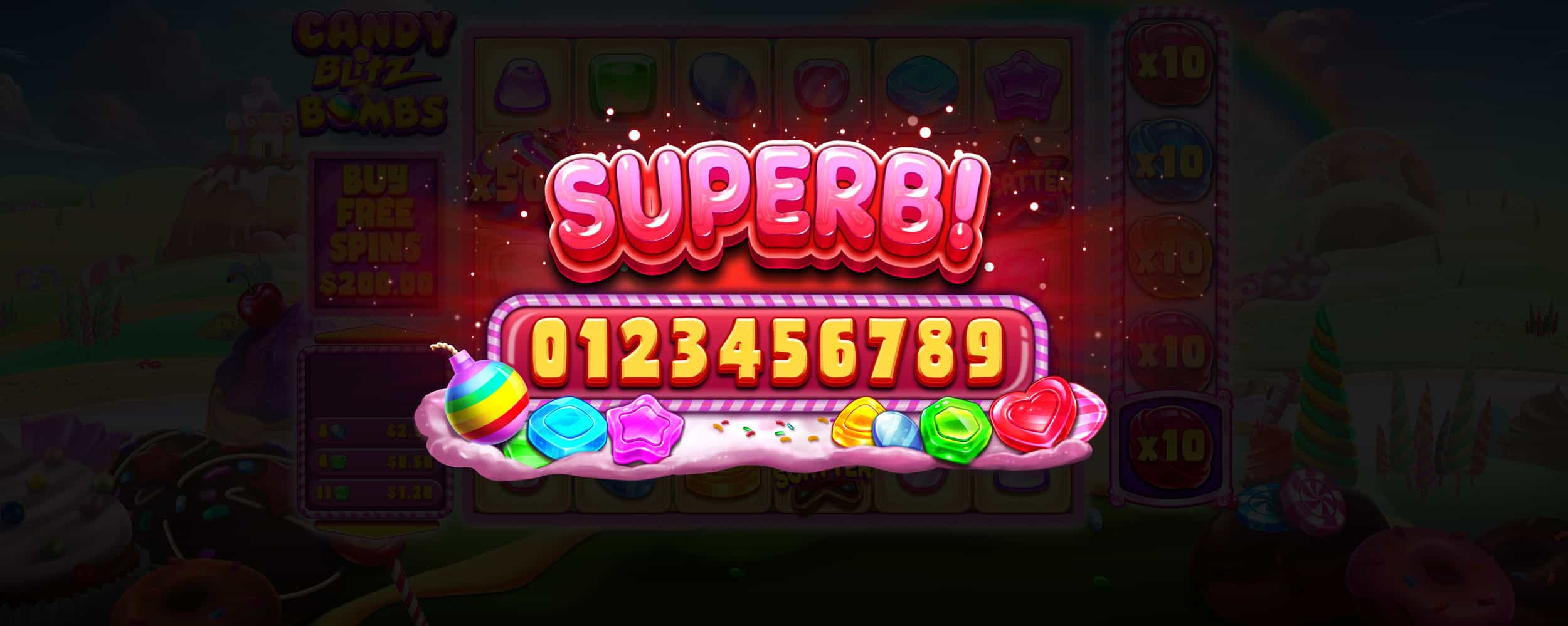 Superb Win Screen - Candy Blitz Bombs slot game