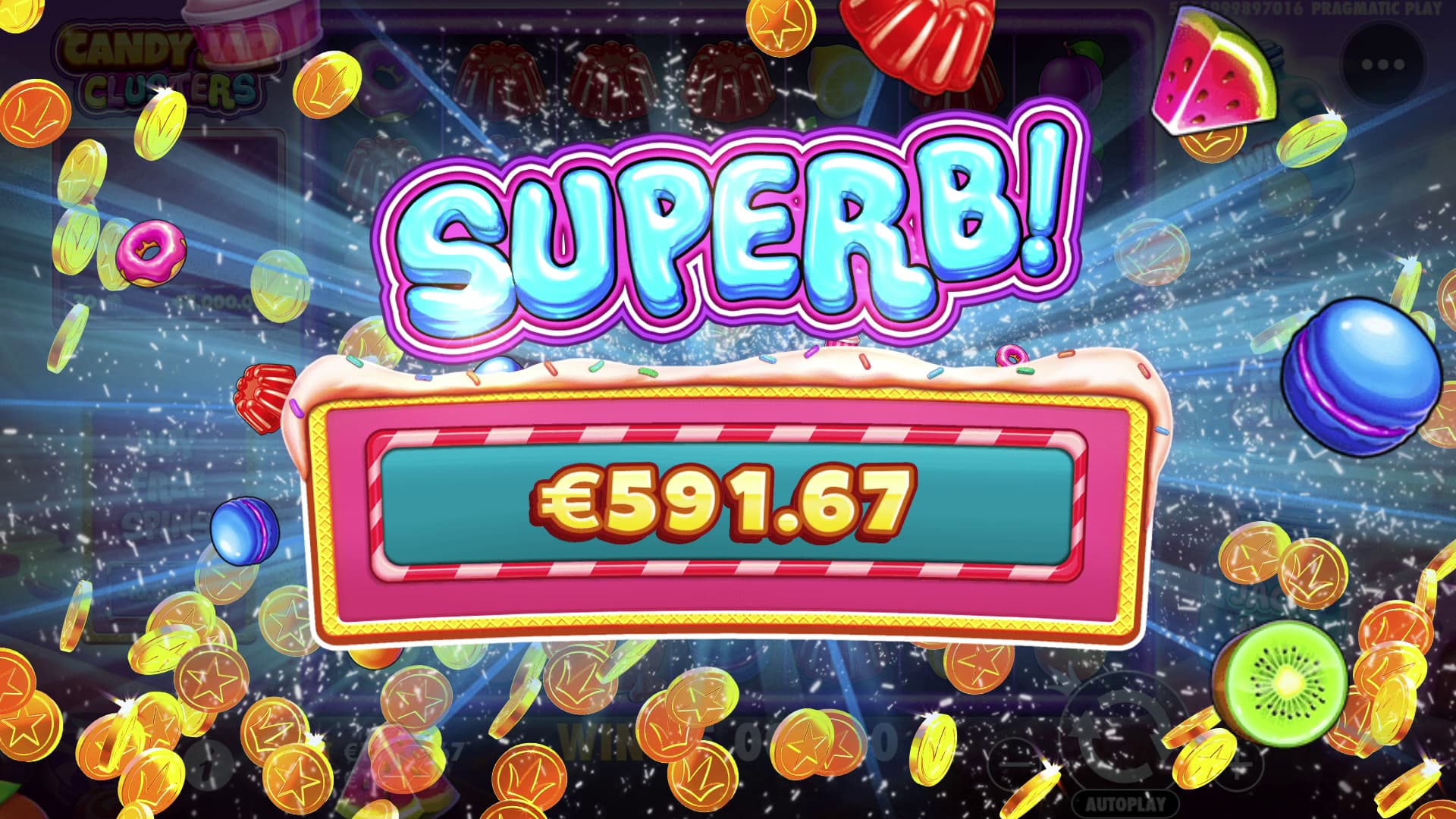 Superb Win Screen - Candy Jar Clusters slot game