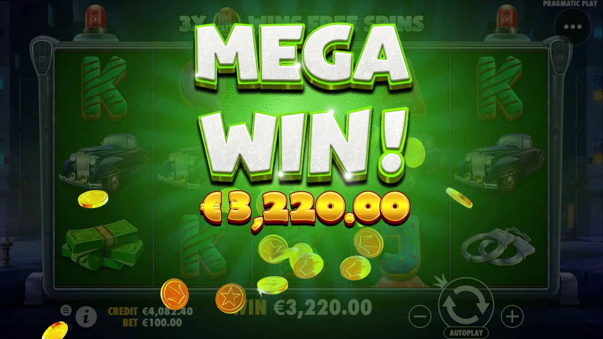 Mega Win Screen - Cash Patrol slot game