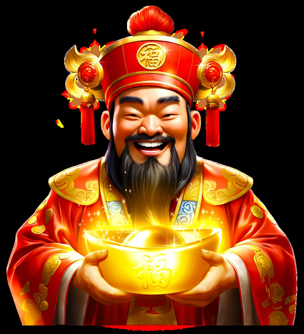 Cai Shen, the main character of the Chests of Cai Shen slot game