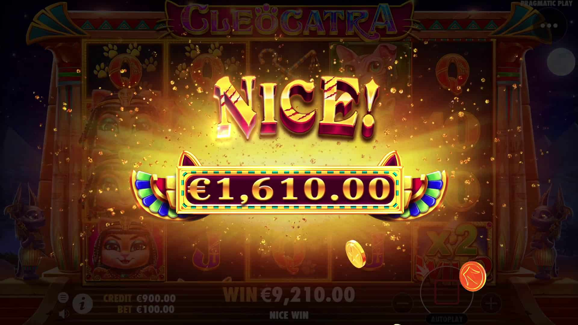 Nice Win Screen - Cleocatra slot game