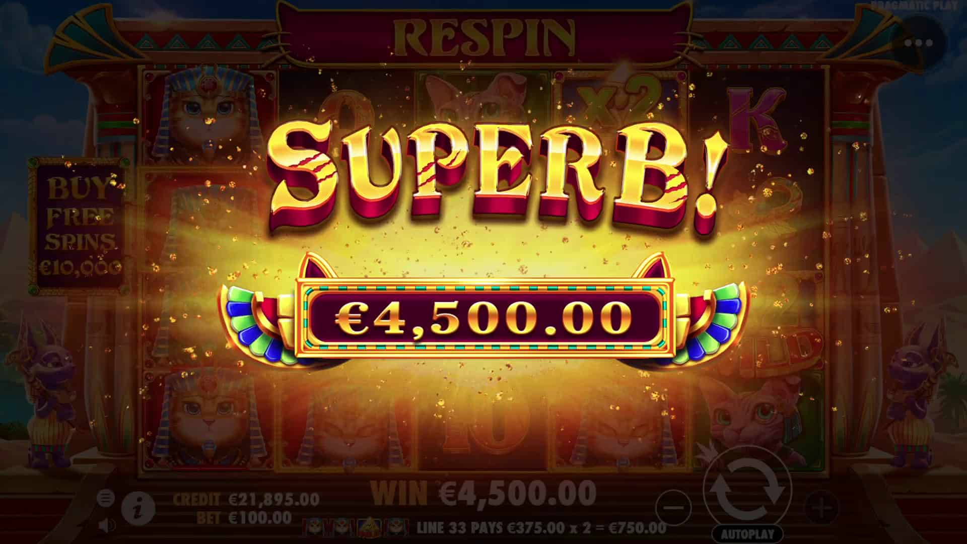 Superb Win Screen - Cleocatra slot game