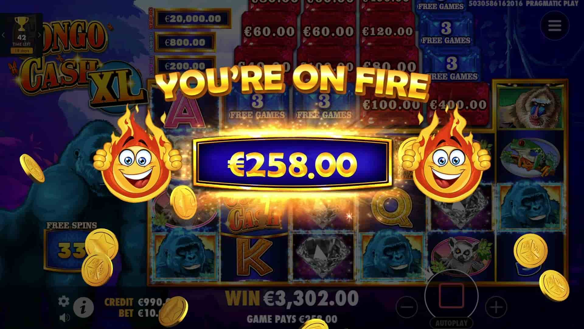 Sensational Win Screen - Congo Cash XL slot game