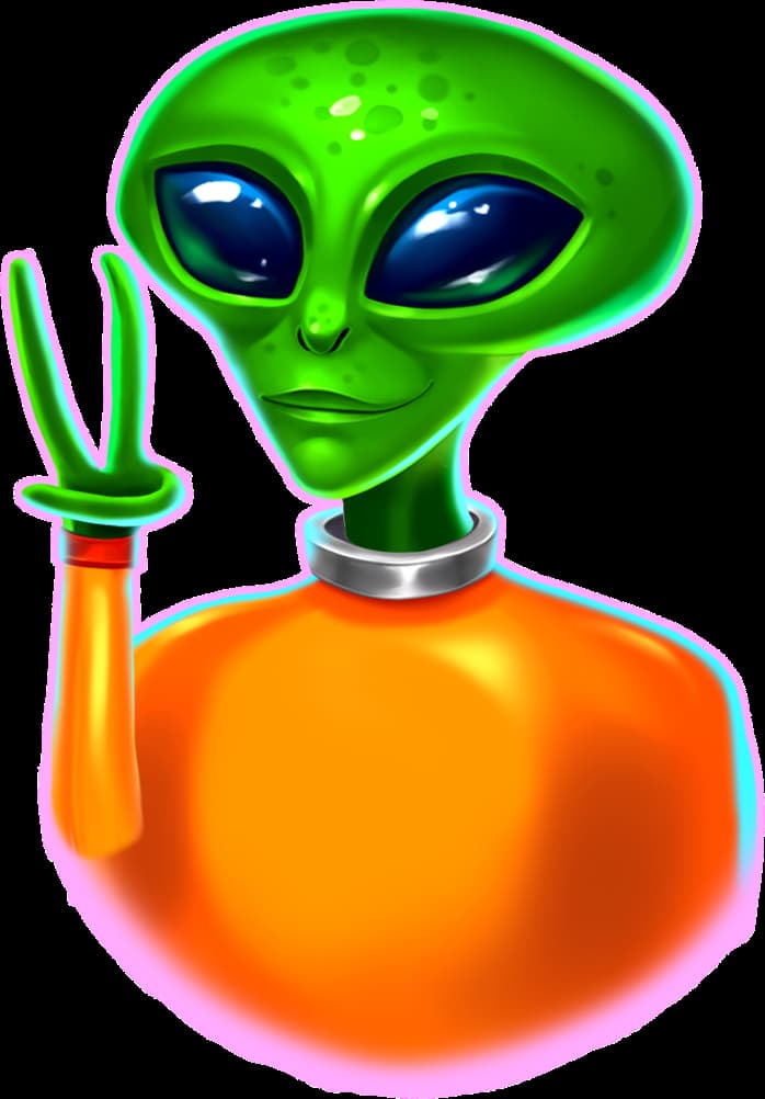 One of the aliens from the Cosmic Cash slot game