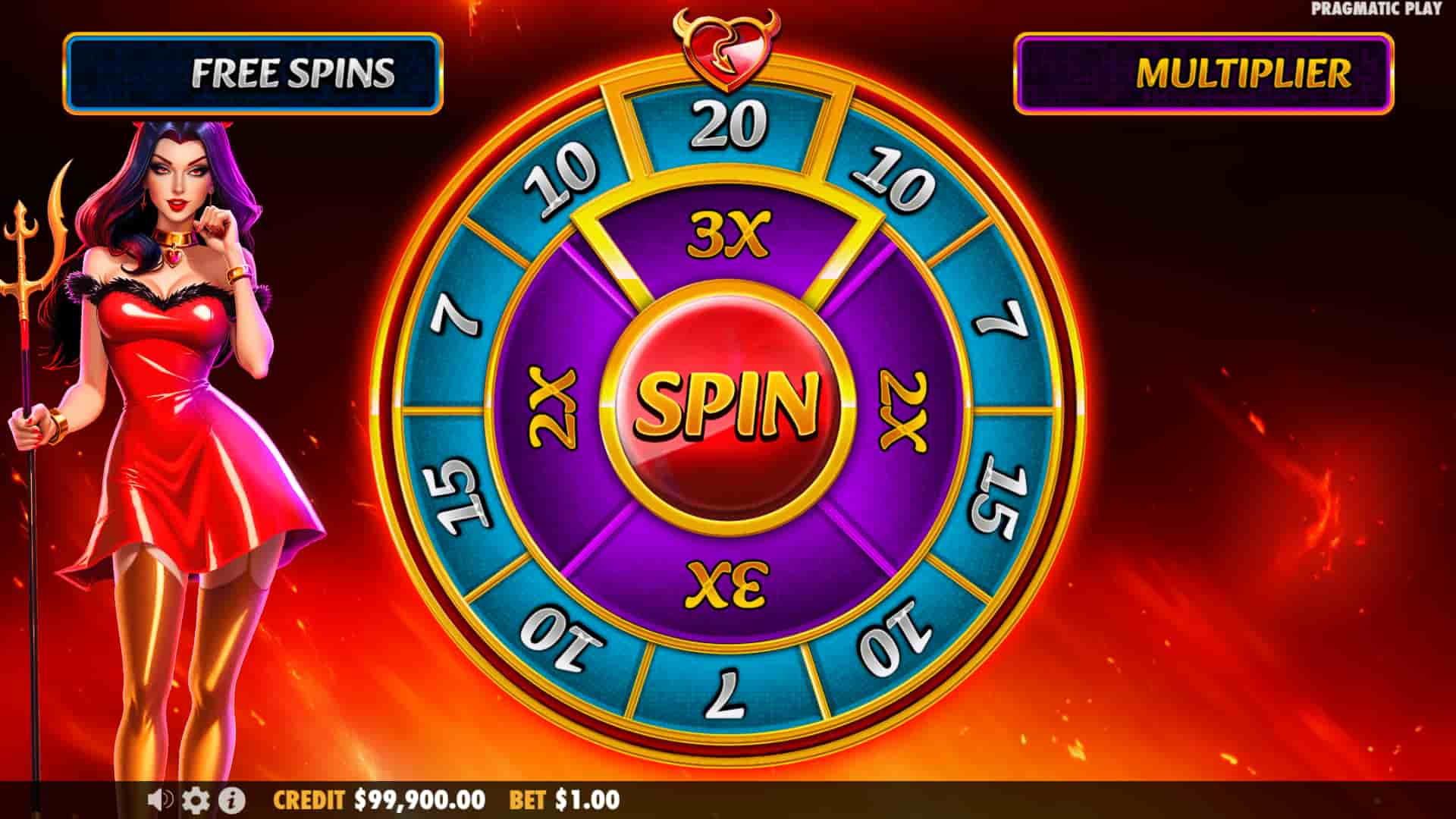 Bonus Game Wheel of Fortune Screen - Devilicious slot game