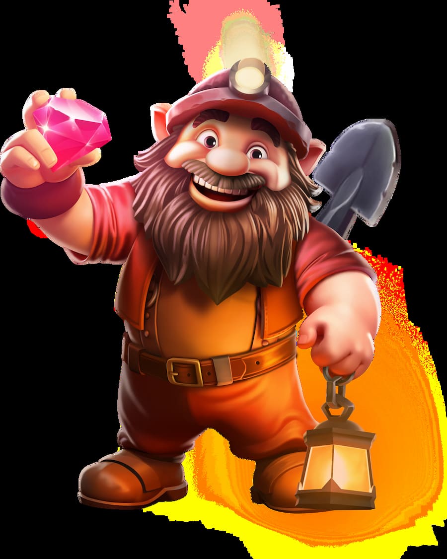 The Miner Dwarf, one of the main characters of the Dwarf & Dragon slot game