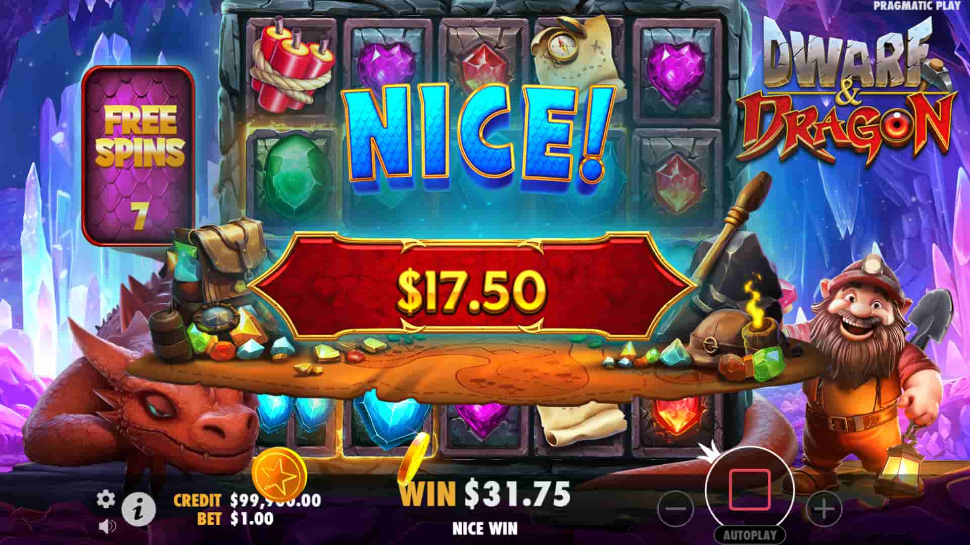 Nice Win Screen - Dwarf & Dragon slot game