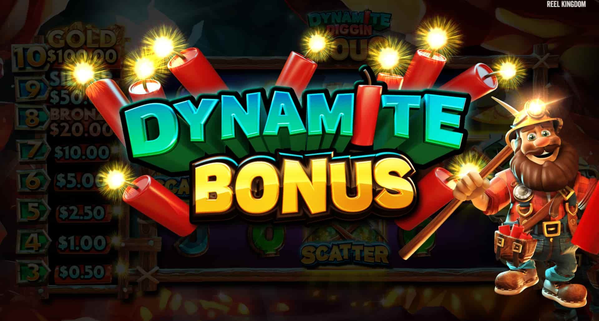 Bonus Feature Win Screen - Dynamite Diggin Doug slot game