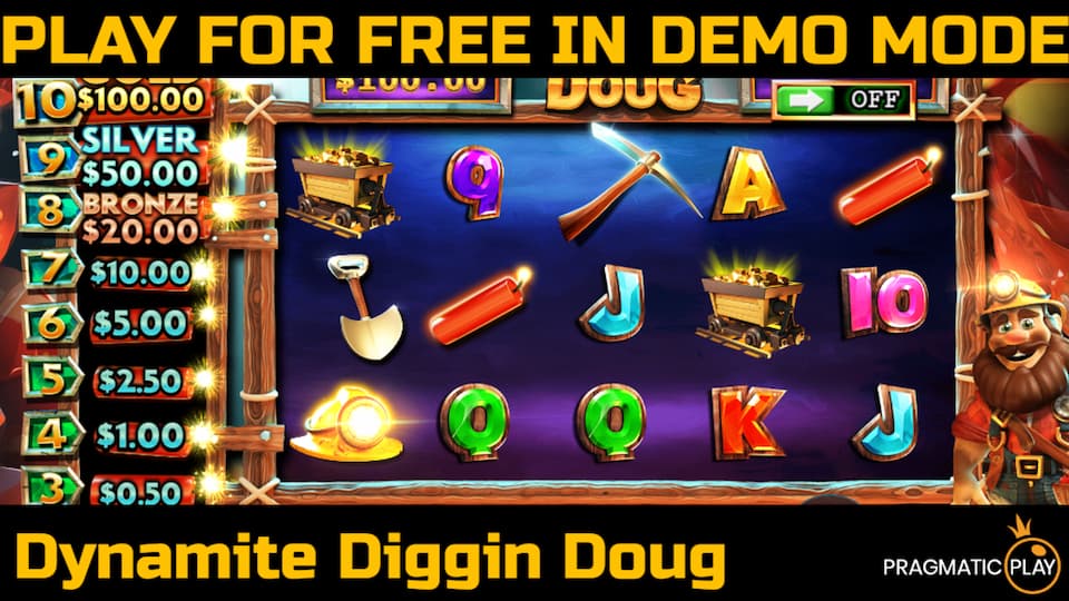 Dynamite Diggin Doug slot game by Pragmatic Play. Play for free in demo mode.