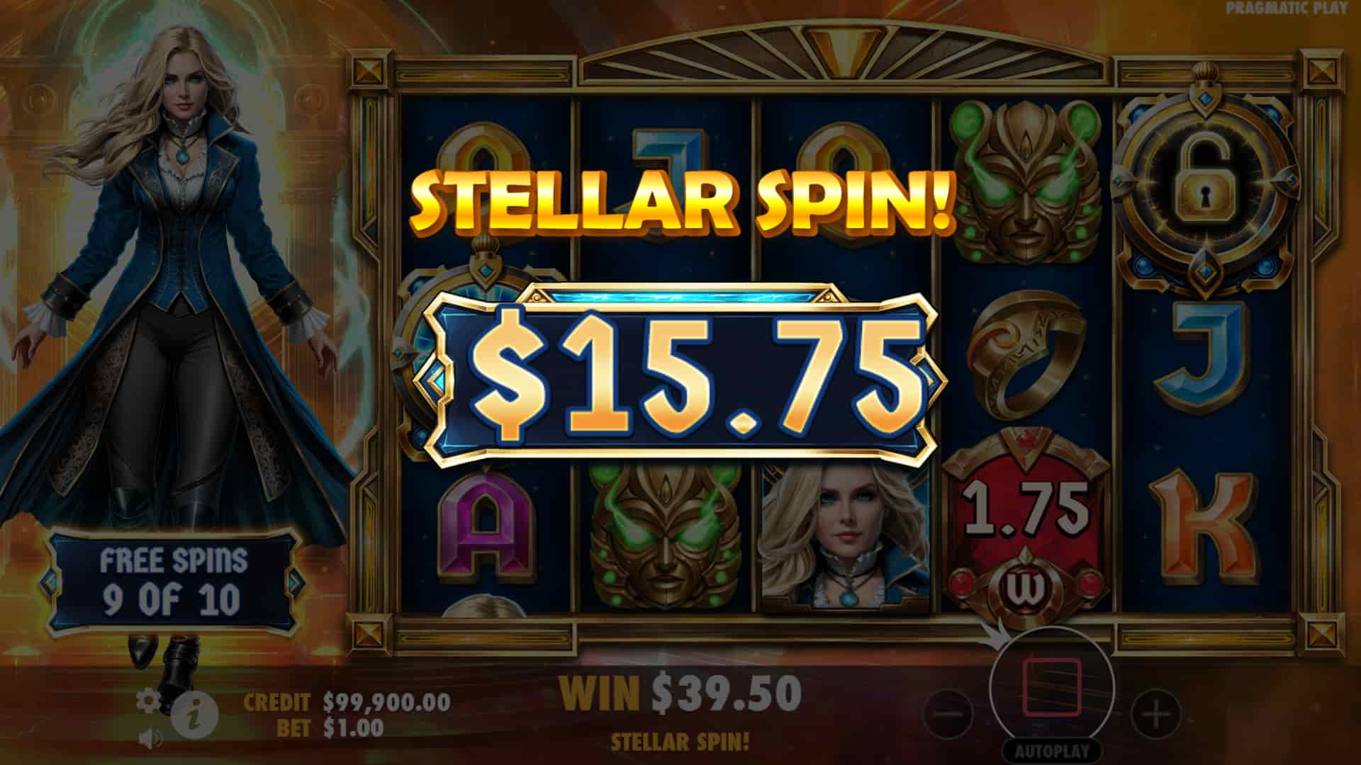 Stellar Spin Win Screen - Eternal Empress – Freeze Time slot game